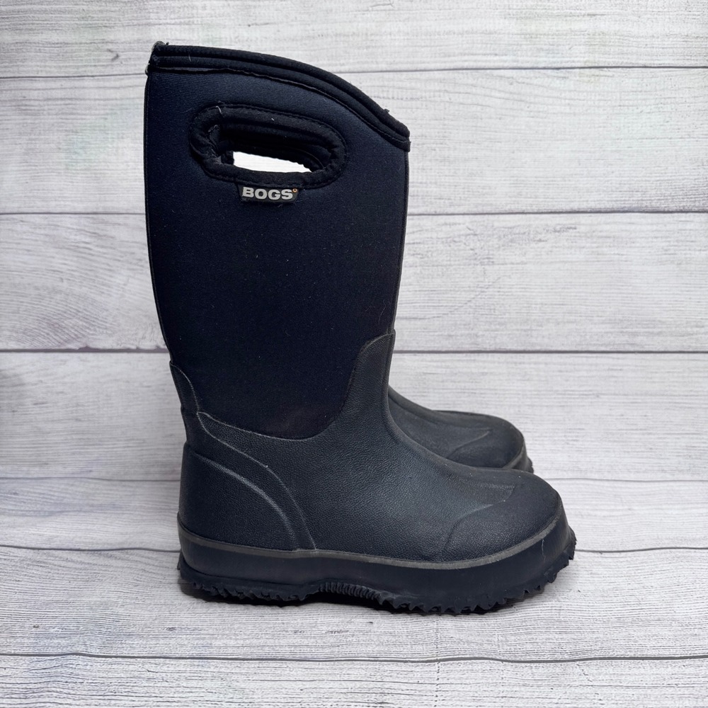 Bogs Kids Classic High Waterproof Insulated Snow Rain Boots Black -30F Rated